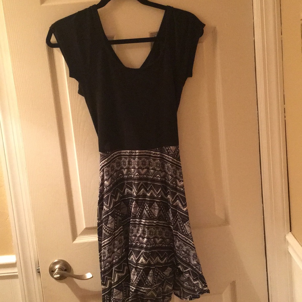 Black dress with criss cross cut out back